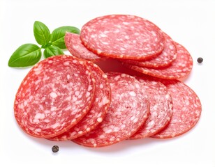 Three stacked raw hamburgers isolated on