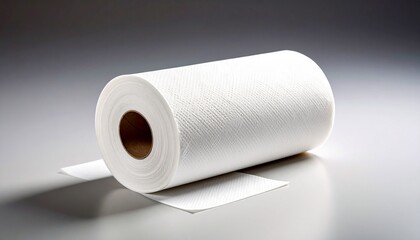 Fototapeta premium Single roll of paper towels isolated on 