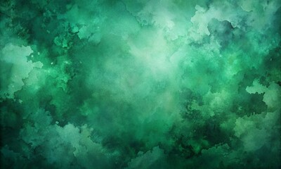 Obraz premium Dark green watercolor. Emerald green color. Art background with space for design.