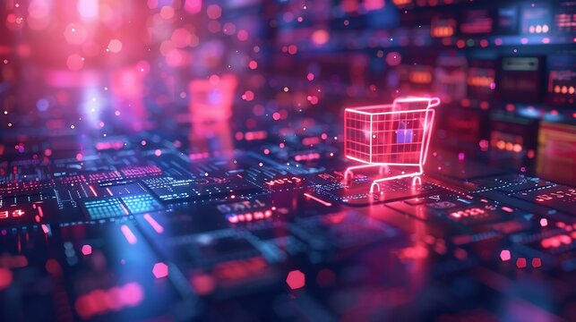 Futuristic AI powered e commerce platform offering highly personalized shopping experiences
