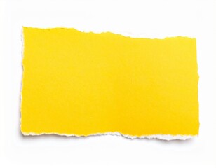 Yellow ripped paper isolated on white background