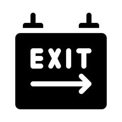 Exit sign glyph icon