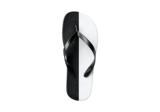 Stylish black and white flip flop summer footwear