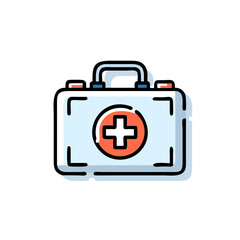 Obraz premium First Aid Kit Icon - Medical Emergency Box Vector