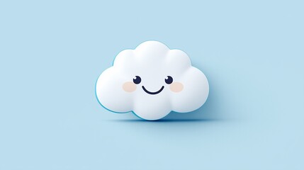Obraz premium Cute Cloud on Pastel Background