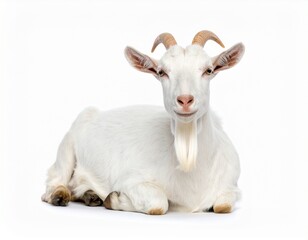 Fototapeta premium Saanen Goat Isolated on white background