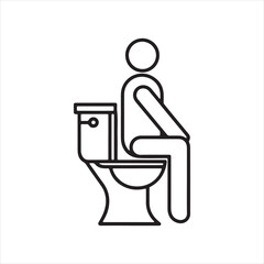 Restroom Toilet User Outline Icon

