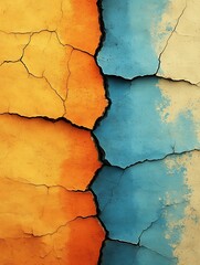 Obraz premium Cracked Paint, Vibrant Colors