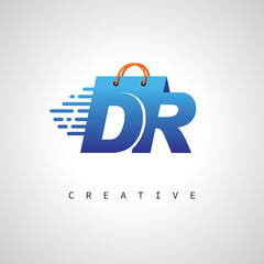 DR Monogram Shopping Logo – Creative Vector Design for E-commerce & Retail Branding