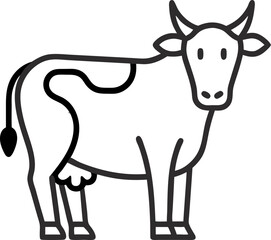 Cow silhouette, vector illustration. Ideal for farm, livestock, and agricultural-themed artwork.