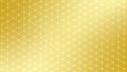 和風ゴールドパターン/上品な和柄テクスチャ/金色の麻の葉模様背景