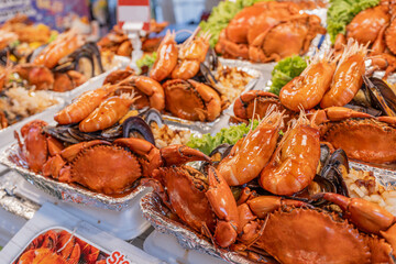 Grilled Seafood in street foods market