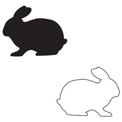 Rabbit silhouette, Rabbit vector, Rabbit illustration, silhouette, set icon, silhouette, Rabbit icon