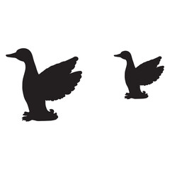 Goose silhouette, Goose vector, Goose illustration, silhouette, set icon, silhouette, Goose icon