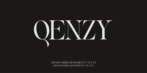 Qenzy modern abstract digital alphabet font minimal technology typography creative urban sport fashion	