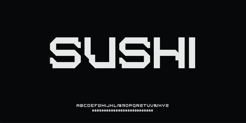 Sushi Classic lettering serif fonts decorative vintage retro concept. vector illustration	