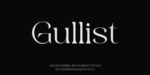 Gullist abstract sport modern alphabet fonts. Typography technology electronic sport digital game music future creative font. vector illustration	