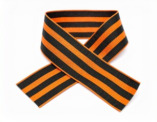 George ribbon with a fabric isolated on white background