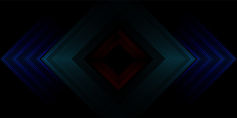 Obraz premium Beautiful Square Tunnel Travel Animation - Futuristic Lights Loop. 3D rendering