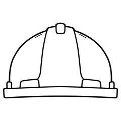 construction helmet illustration hand drawn outline vector