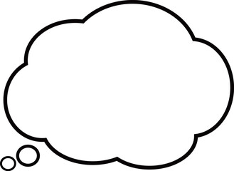 雲の形をしたふきだし。吹き出しの先端が丸くなっている。