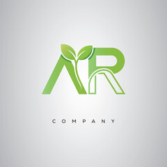 AR Natural Leaf Monogram Logo – Elegant Eco-Friendly Initial Design for Creative Branding & Organic Businesses