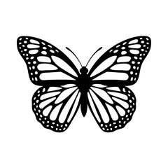 Beautiful monarch butterfly vector illustration for print design and diy projects with silhouette style art