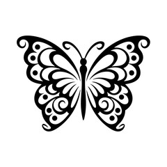 Download beautiful butterfly vector art illustration for free black and white design element image silhouette