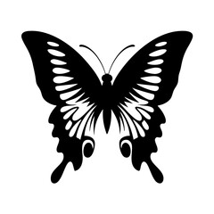 Downloadable black butterfly vector graphic for diy projects and design needs, insect illustration silhouette art