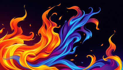 colorful fire background vector illustration