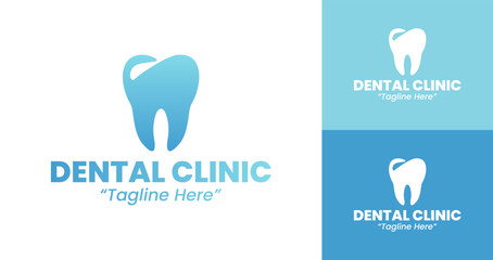 Minimalist Blue Tooth Logo for Dental Clinic Branding and Services