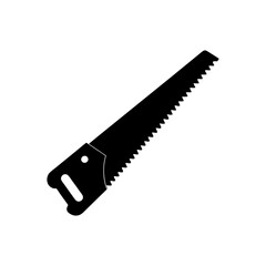 Hand saw silhouette icon set isolated on white background