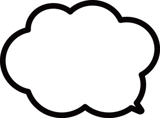 右下に吹き出しの尻尾がある、雲の形をしたふきだし