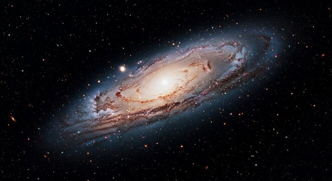 A vivid spiral galaxy with glowing nebulae and stars in deep space