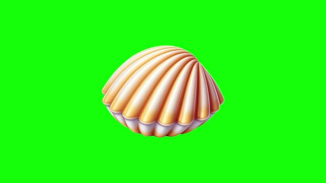 Asari clams green screen animation motion graphic in 4K high resolution.