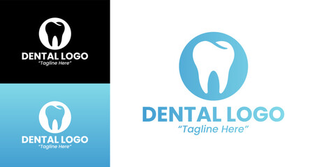 Minimalist Dental Logo Design with Blue and White Color Scheme for Clinics and Practices