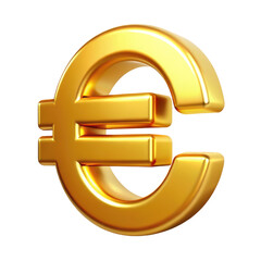 Obraz premium Golden Euro Sign Symbol 3d icon in cartoon plastic style minimal isolated on transparent white background, clipping path