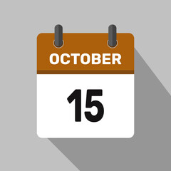 15 october calendar icon vector design month illustration