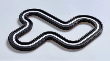 Fototapeta premium Abstract miniature race track on clean white background - dynamic challenge concept