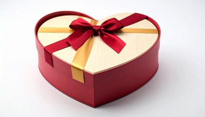 Obraz premium Love shaped gift box isolated on white background