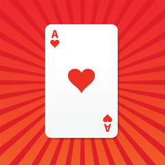 Vector ace playing cards, four on white background Abstract Comic Zoom Sunlight Design Color Vector Background, 