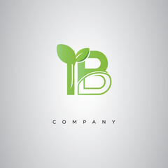 IB Natural Leaf Monogram Logo &ndash; Elegant Eco-Friendly Initial Design for Creative Branding & Organic Businesses"