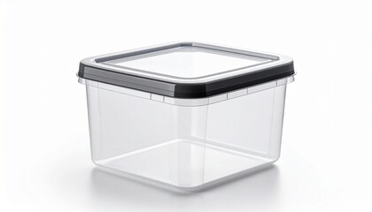 Plastic container isolated on white background