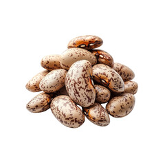Pile of Organic Spotted Kidney Beans Isolated on Transparent Background