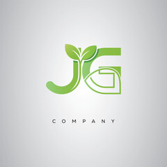 JG Natural Leaf Monogram Logo – Elegant Eco-Friendly Initial Design for Creative Branding & Organic Businesses
