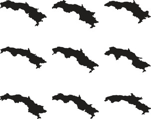 Obraz premium Cuba black map silhouette vector style with white background