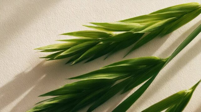 Close up of green oat ears