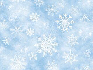 Winter snowflakes on a light blue background