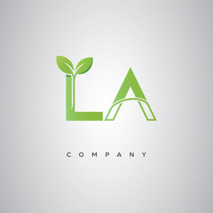 KA Natural Leaf Monogram Logo – Elegant Eco-Friendly Initial Design for Creative Branding & Organic Businesses