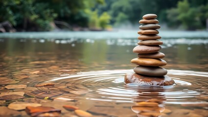 stack of stones in the water